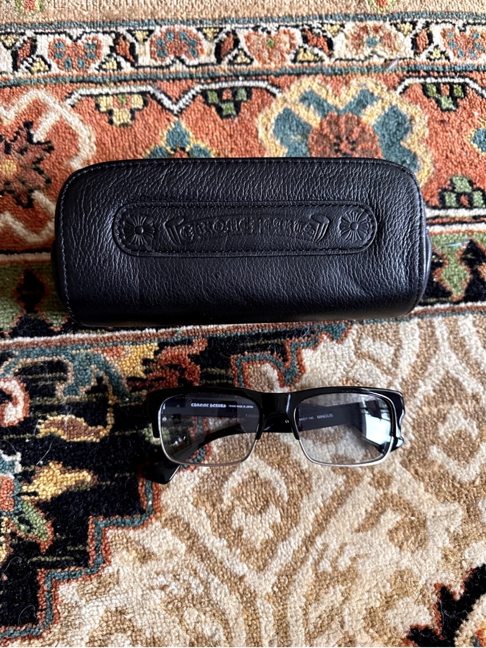 Chrome Hearts Mingus Unisex Blue Tinted Sunglasses w Leather Case
